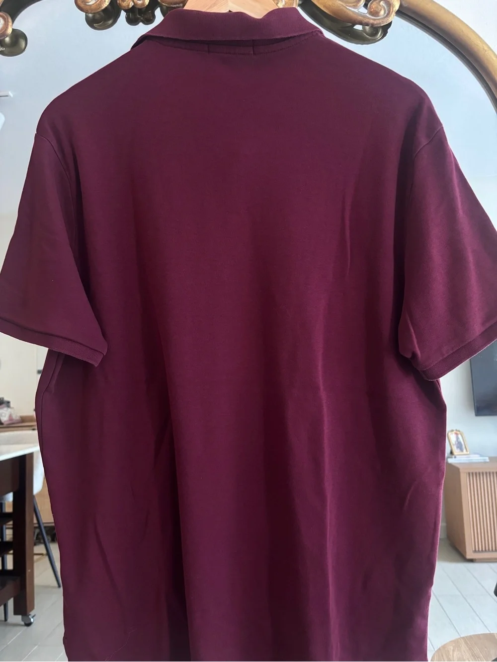 Ralph Lauren Men's Polo Shirt in Burgundy with Navy Logo